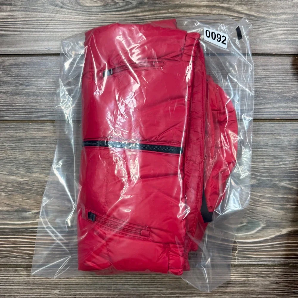 Ralph Lauren Kids 12M Puffer Jacket Red Hooded Down Fill Logo Excellent
